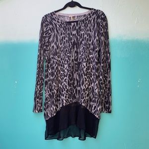 LOGO Leopard Cotton Cashmere Sweater Grey & Black